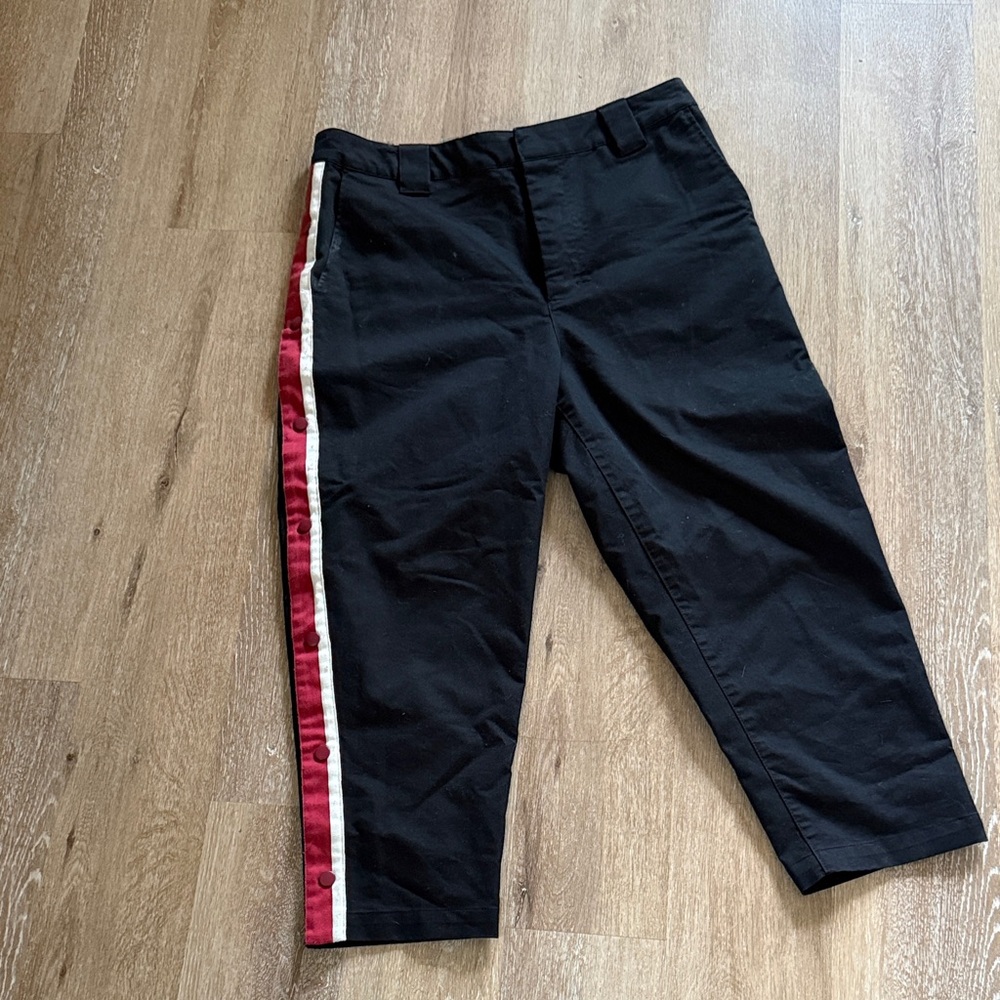Urban Outfitters Black Chinos with Red Stripe